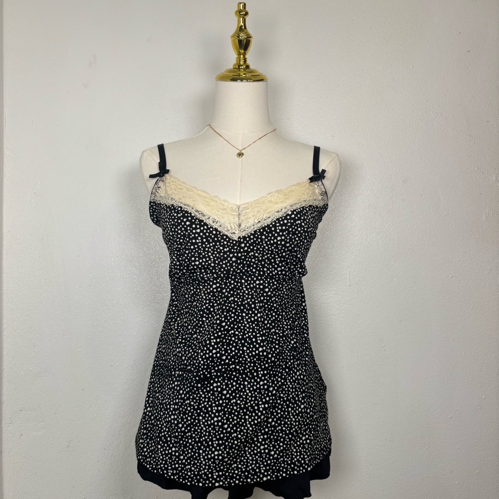 marylin monroe intimates black & white lingerie polka dot lace bow‎ y2k coquette